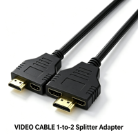 Kabel Video 1 Male ke 2 Female Splitter Adapter 1 ke 2 Kabel Pembagi Sinyal Video untuk PC Laptop Monitor TV Proyektor Layar