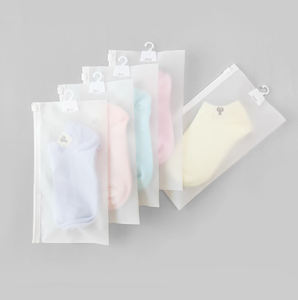High Quality CPE Frosted Plastic Zipper <b>Bag</b> Customized Logo Printed Sock Packaging Ziplock <b>Bags</b> with Hanger - Product Image 3