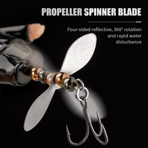 WildTrek <span class=keywords><strong>Esca</strong></span> Artificiale Morbida Galleggiante 13cm 20g con Elica e Amo Triplo <span class=keywords><strong>per</strong></span> Pesci d'Acqua Salata e Lucci - Product Image 4