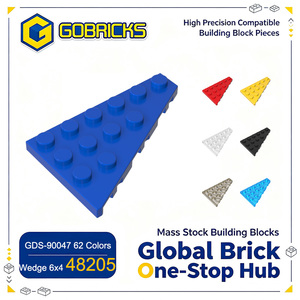 Gobricks GDS-90047 ชิ้นส่วนบล็อกพลาสติก ABS แผ่นลิ่ม 6x4 ขวา 48205 ใช้ร่วมกับบล็อกต่อ MOC ชิ้นส่วนแยก - Product Image 1