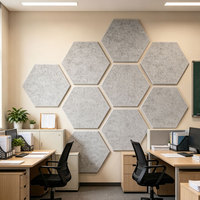 Panneau mural acoustique décoratif hexagonal en fibre de polyester, moderne, écologique, ignifuge, hautement efficace pour les hôtels et les appartements