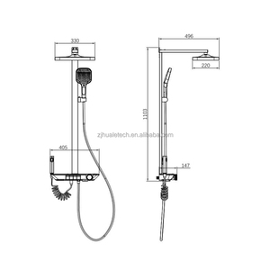 Columna <span class=keywords><strong>de</strong></span> <span class=keywords><strong>Ducha</strong></span> Moderna Termostática HL555F7 con Diseño <span class=keywords><strong>de</strong></span> Teclas <span class=keywords><strong>de</strong></span> Piano, Cromada y Pulida, con Cabezales <span class=keywords><strong>de</strong></span> <span class=keywords><strong>Ducha</strong></span> Multifunción - Product Image 5