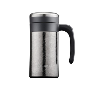 Tasse isotherme en titane 500 ml à double paroi avec poignée, tasse de bureau pour le thé et l'eau avec séparation - Product Image 2