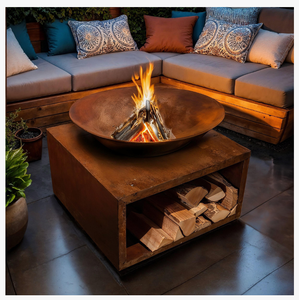 Cheminée extérieure en bois de haute qualité, facile à assembler, en acier corten pour l'extérieur - Product Image 1