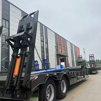 Semi-remorque surbaissée 2, 3 ou 4 essieux, 40T, 60T, 80T, robuste, pour le transport d'excavatrices