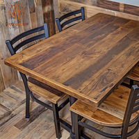 Ensemble de table et de chaises de restaurant moderne en bois pour café, restaurant commercial, fast-food, Ron Group Cafe Square