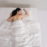 Vente en gros, Textile de luxe de haute qualité, couleur unie, drap de lit en soie, housse de couette, ensembles de literie pour lit double, Queen, King