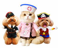 Vêtements de déguisement amusants pour animaux de compagnie en gros – Costumes d'Halloween pour chiens, styles infirmière, pirate, officier – Ropa Para Perros pour petits chiens et chats