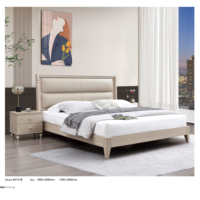 Ensemble de chambre à coucher de luxe au design moderne, lit confortable, ensemble de chambre à coucher 5 pièces avec table de chevet double