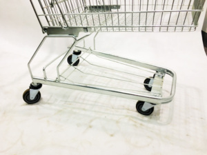 Germany Style Shopping Cart 240L PU <strong>Wheel</strong> Shopping <strong>Trolley</strong> <strong>Hand</strong> Push <strong>Trolley</strong> for Supermarket - Product Image 3