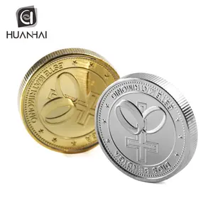 custom nickel plating embossed logo zinc alloy metal coin