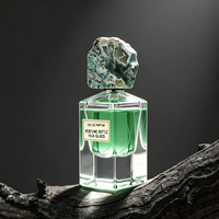 Flacon de parfum de luxe en pierre naturelle 30ml 50ml, base carrée lourde, forme personnalisée par le fabricant, avec bouchon en pierre naturelle