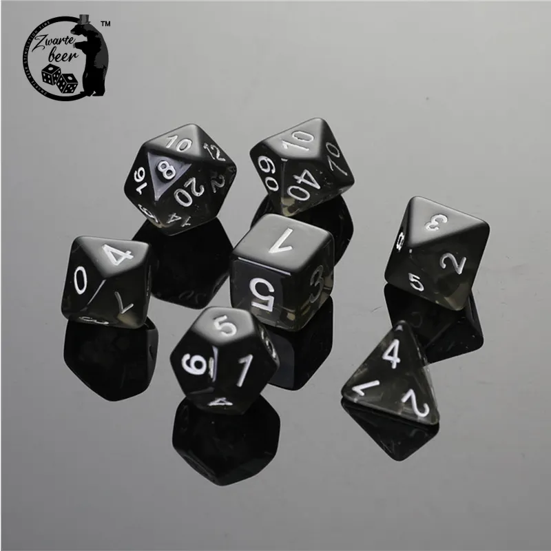 Dice Set Transparent DND Dice Acrylic Polyhedral Board Game RPG Dice Custom