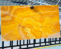 Panneaux muraux rétroéclairés en pierre naturelle Onyx orange marbre pour intérieur rétro-éclairé comptoir en onyx éclairé dalle translucide