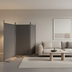 Divisor de Habitaciones de Metal de 3 Paneles, 206.7 x 70.9, Pantalla de Tela Plegable Opaca, Diseño Minimalista, Decoración Multifuncional para el Hogar - Product Image 2