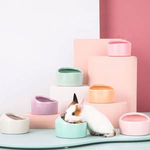 Warna-warni keramik pemberi makan anjing bubuk hewan peliharaan mangkuk air makanan kucing hewan peliharaan mangkuk pengumpan - Product Image 1