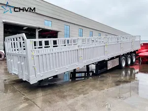 3 essieux 40 tonnes, remorque de clôture, Transport de fret, camion à paroi latérale, Semi-remorque