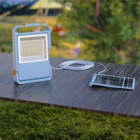 Offre Spéciale Usb Rechargeable Bleu Led Lampe Solaire Alimenté Portable Projecteur Camping En Plein Air Éclairage D'inondation Lumière De Secours