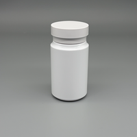 Flacon à pilules en PET noir mat, capacité de 90 capsules, pour emballage de médicaments et de vitamines