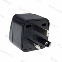 Adaptateur de prise UK vers AU en laiton noir 10A convertisseur Type-G vers Type-I connecteur carré à 3 broches pour les Britanniques vers l'Australie