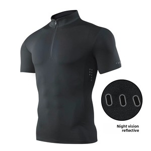 Abbigliamento Sportivo Unisex a Maniche Lunghe, Elasticizzato, ad Asciugatura Rapida, per Fitness e Corsa, con Colletto con Zip e Motivo a Pois - Product Image 2