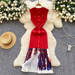 Abito elegante e sottile da donna con spalline Vintage Sexy in maglia monopetto lungo Midi drappeggiato <span class=keywords><strong>per</strong></span> le vacanze al mare - Product Image 2