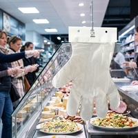 Gants en plastique de qualité alimentaire suspendus, gants jetables en PE pour supermarché, comptoir de charcuterie, cuisine, restaurant