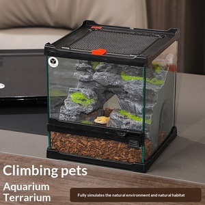 Terrario de Vidrio Todo en Uno para Reptiles, Diseño Panorámico de una Sola Pieza, Paisaje de Selva Tropical y Desierto - Product Image 5