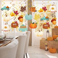 Décoration suspendue en spirale pour l'automne, décoration de fête d'automne, feuilles d'érable, citrouille, pull, Thanksgiving, pour plafond de bureau ou fête