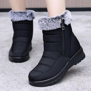 Botas de nieve informales de invierno de tacón medio para mujer Terciopelo Algodón a prueba de frío y cálido Tallas grandes para adultos y mamás - Product Image 3