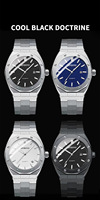 BINBOND jam tangan pria, jam tangan kuarsa baja mewah jam tangan pria relojes hombre hadiah suami reloj