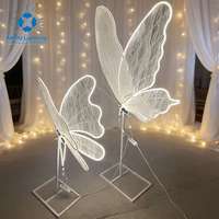 Lampes de sol motorisées Anpu à motif papillon lumineux pour allée de mariage et toile de fond