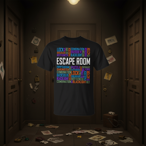 T-shirt <span class=keywords><strong>Escape</strong></span> Room Words pour les amateurs de puzzles, en coton noir, taille <span class=keywords><strong>adulte</strong></span> unisexe - Product Image 3