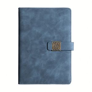 Agenda Ejecutiva de Lujo OEM 2026, Cuaderno de Tapa Dura de PU Negro/Marrón, Planificador Mensual con Cierre Magnético, 100 Hojas Cosidas, con Bolígrafo - Product Image 3