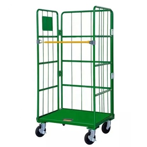 500kg Capacidade de Carga Supermercado Armazenamento Rolling Cage Lavanderia Rotatividade Roll Container Dobrável Roll Trolley Cage