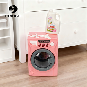 Розовая детская мини-стиральная машина для ролевых игр, имитация бытовой техники, игрушка для сюжетно-ролевых игр - Product Image 6