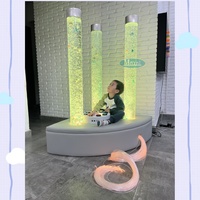 Kit Complet de Stimulation par Tubes à Bulles pour Salle Multisensorielle, Contrôle par Boutons Interactifs, Kit Fibre Optique, Équipement de Thérapie Tactile et Sensorielle
