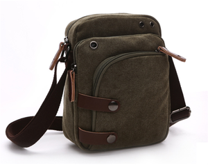 Portafoglio da viaggio Vintage coreano piccola borsa a <span class=keywords><strong>tracolla</strong></span> in tela con cerniera in tinta unita in pelle stile postino Mini spalla - Product Image 5