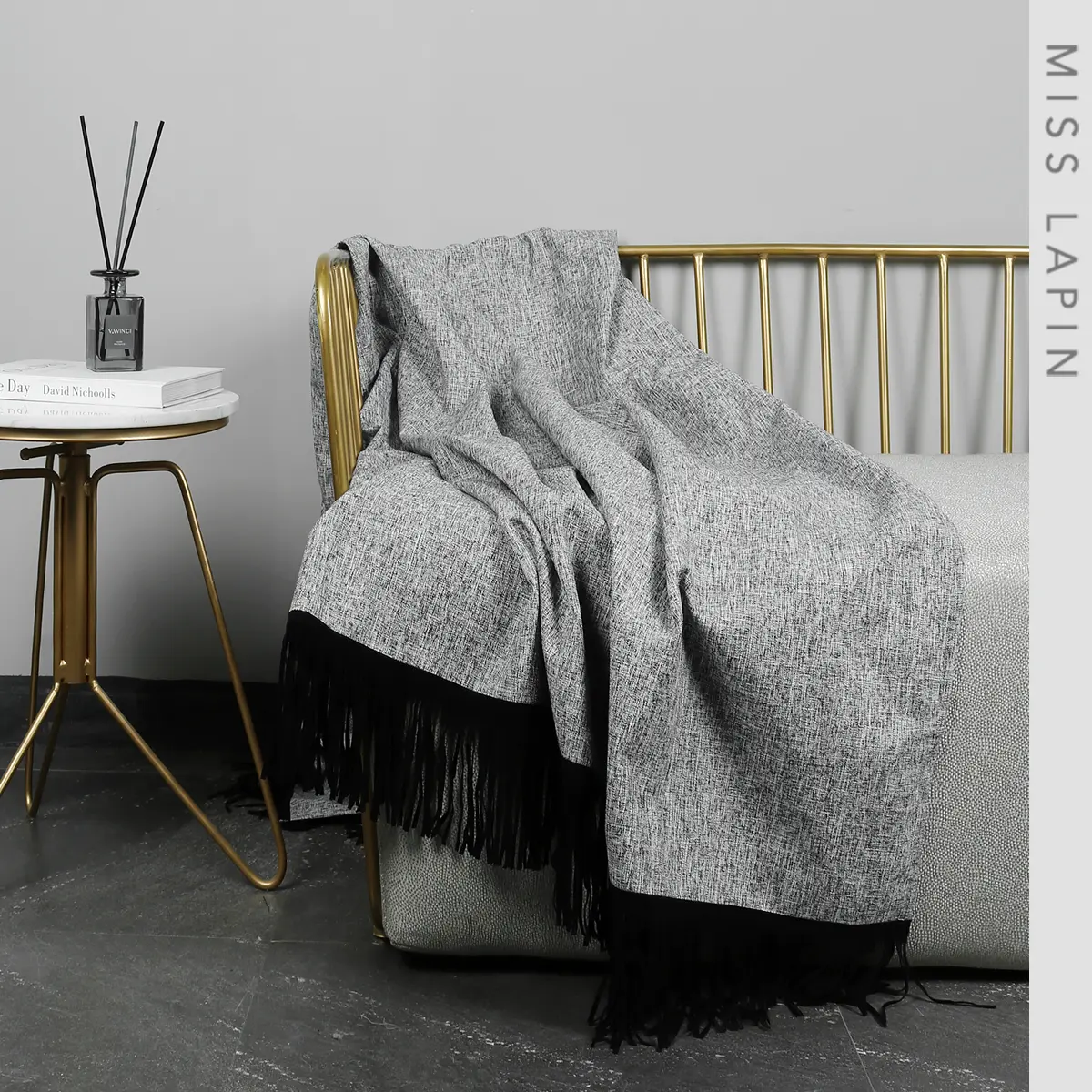 MISS LAPIN Interior Design 53.2''x94.5'' Woven Throw Blanket Sublimation Decorative Bedding Sofa Throws
