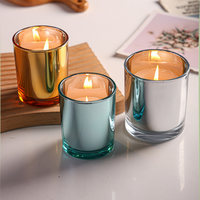 Pot à bougie en verre rond vide personnalisé, couleur or rose ou argent, avec couvercle en métal ou en bois, 7oz 10oz