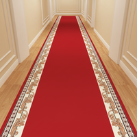 Tapis de couloir rouge pour hôtel avec envers en latex antidérapant, résistant au feu, aux taches et au trafic intensif, durable