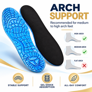 Solette Ortopediche in Gel con Supporto <span class=keywords><strong>per</strong></span> l'Arco Plantare <span class=keywords><strong>per</strong></span> Uomo e Donna, Inserti Ammortizzanti <span class=keywords><strong>per</strong></span> <span class=keywords><strong>Scarpe</strong></span>, Solette Confortevoli con Taglie UK - Product Image 5