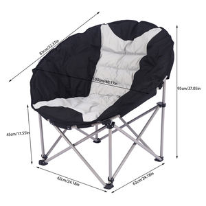 Atacado Luxo Heavy Duty <span class=keywords><strong>Camping</strong></span> Cadeira Redonda Almofada Engrossada Metal Frame <span class=keywords><strong>Camping</strong></span> Lua Cadeira - Product Image 2