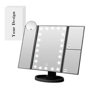0728 Top Selling <b>Led</b> Soft Light Brightness <b>Makeup</b> <b>Mirror</b> 2x and 3x Magnifying Glasses Intelligent Touch Screen Vanity - Product Image 3