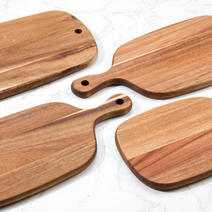 Tabla de cortar de madera de acacia lisa de doble cara personalizada con mango-Bloque de cortar duradero para cocinas domésticas y comerciales - Product Image 6