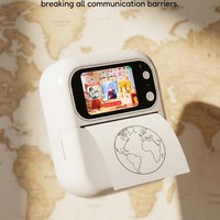Printer Thermal Pintar Mini Plastik Portabel AI Inovatif dengan Speaker untuk Kertas Catatan Tempel Dua Warna