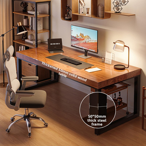 Bureau d'ordinateur en bois massif | Bureau de bureau à domicile | Bureau d'étude <span class=keywords><strong>étudiant</strong></span> | Table longue | Bureau d'étude épaissi double <span class=keywords><strong>personne</strong></span> | Bureau de bureau - Product Image 2