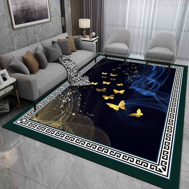 Custom Geometry Center Luxurious Carpet Living Room Carpets and Rugs Rectangular Area Rug Bedroom Bedside Floor Mat