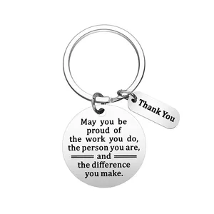 Men Inspirational Gifts Keychain Good Leaders Colleague Gifts Stainless Steel Keyring