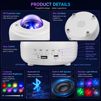 Projecteur d'étoiles galactiques blanc moderne et créatif, lampe nébuleuse LED avec haut-parleur pour la décoration de chambre à coucher